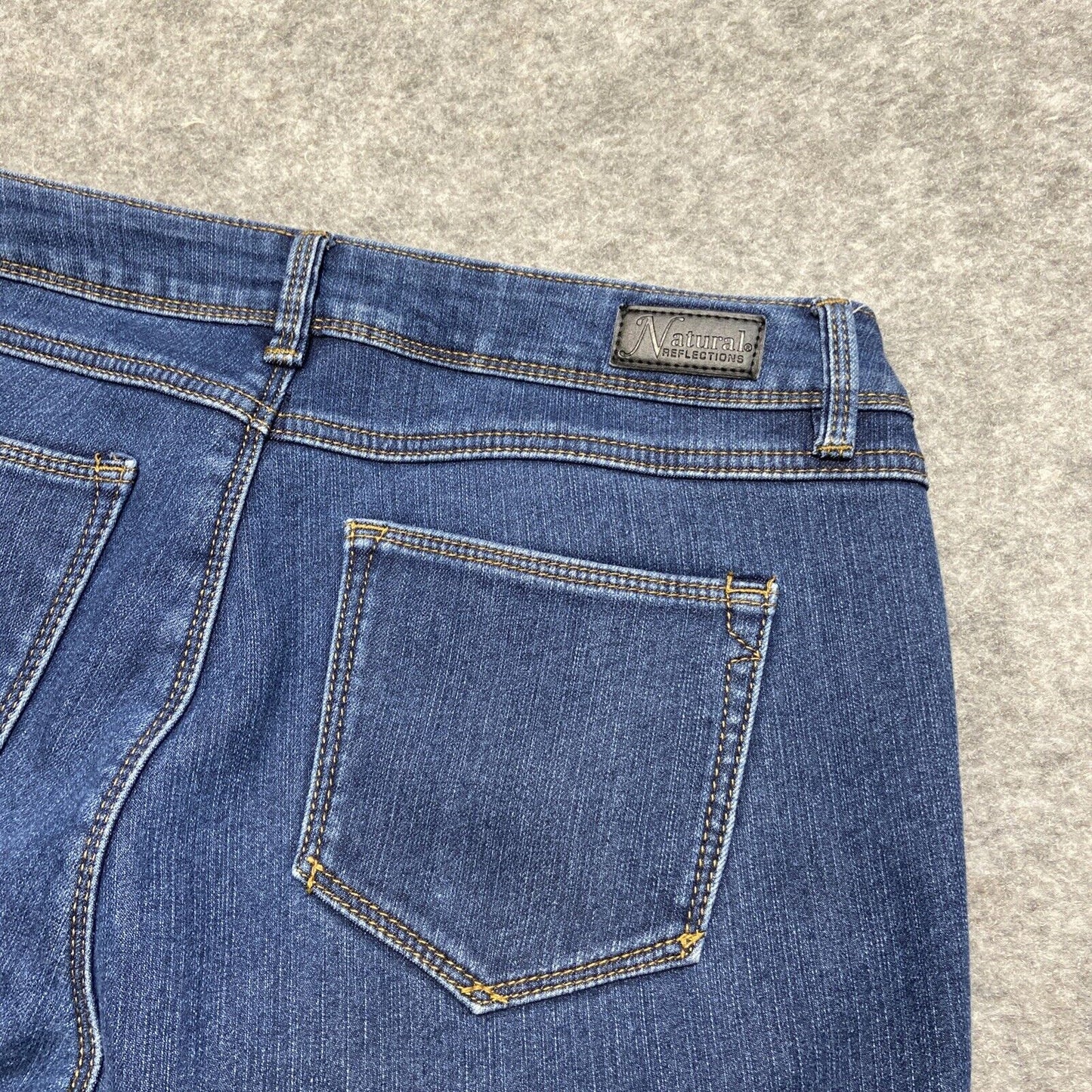 Natural Reflections Flannel Lined Straight Jeans Women's Size 6 Dark Blue