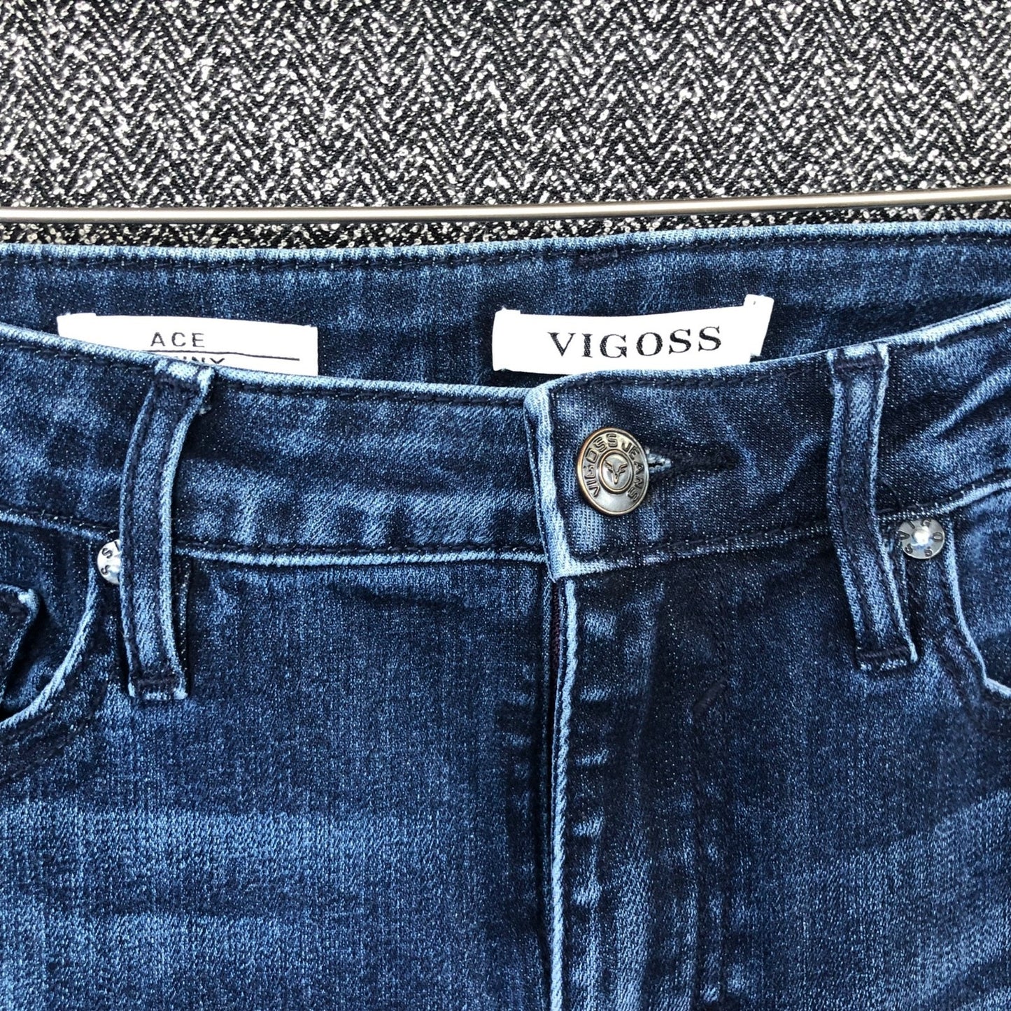 Vigoss Women's Ace Skinny Jeans Size 27 Blue Dark Wash