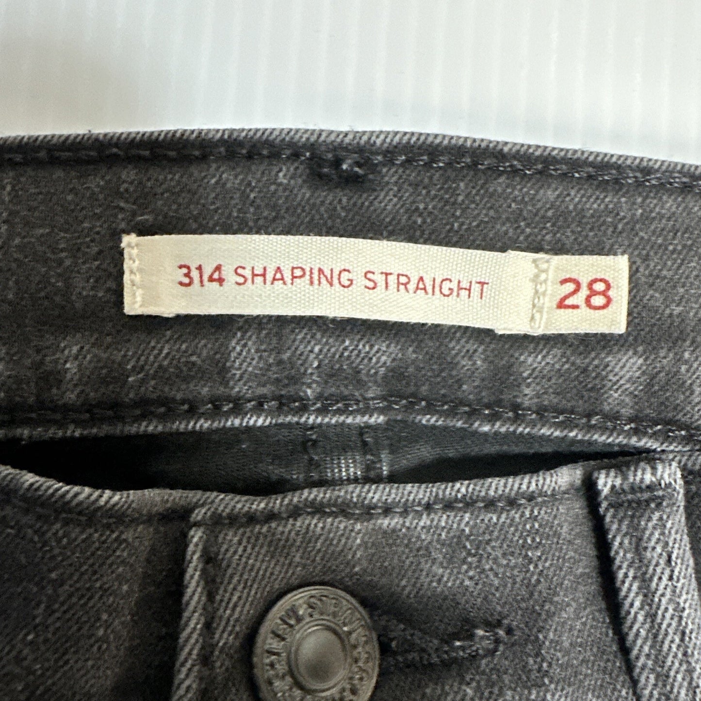 Levi's 314 Shaping Straight Women's Jeans Size 28 Black Dark Wash Denim 28x27