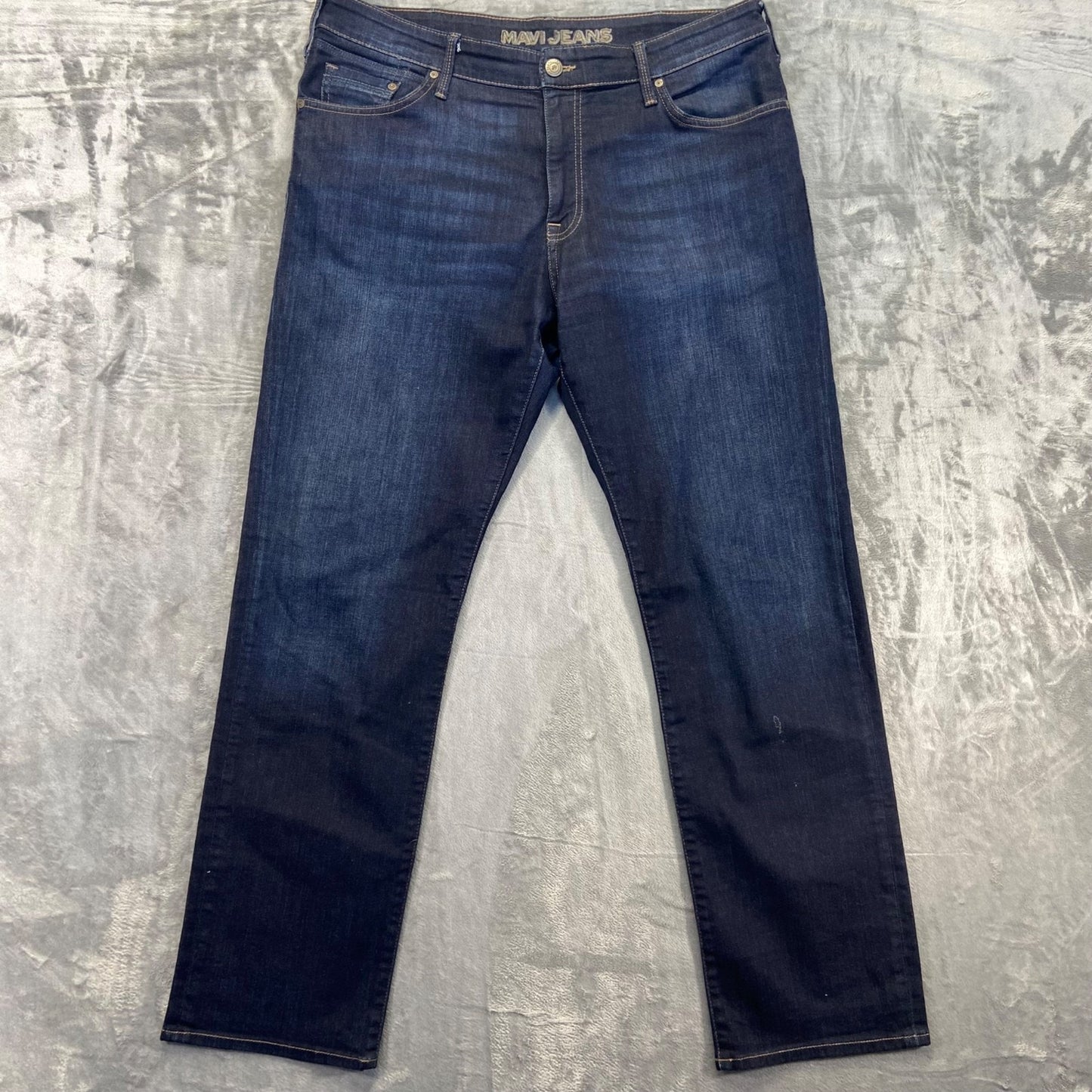 Mavi Men's Straight Jeans Size 36 Blue Dark Wash