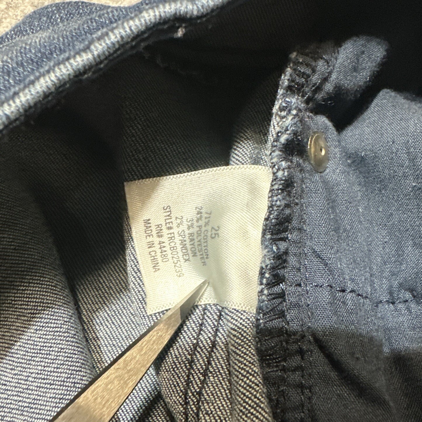 HARPER Women's Skinny Button Fly Jeans Size 25 Blue Dark Wash Denim