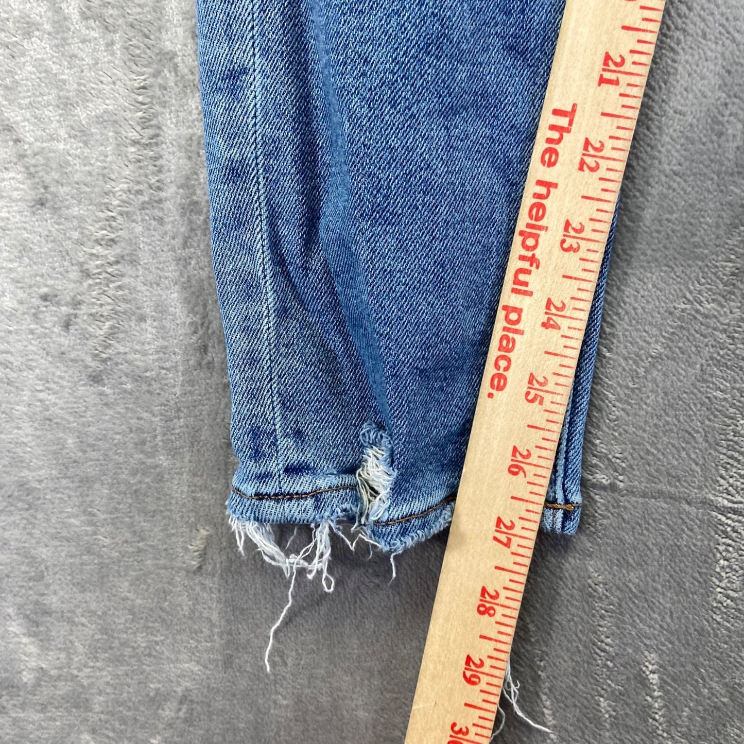 American Eagle Women's Curvy Mom Jeans Size 00 Blue Distressed Denim