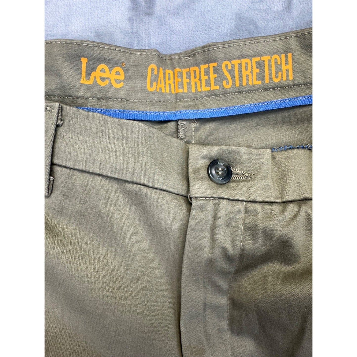 Lee Men's Carefree Stretch Straight Pants 36x34 Khaki