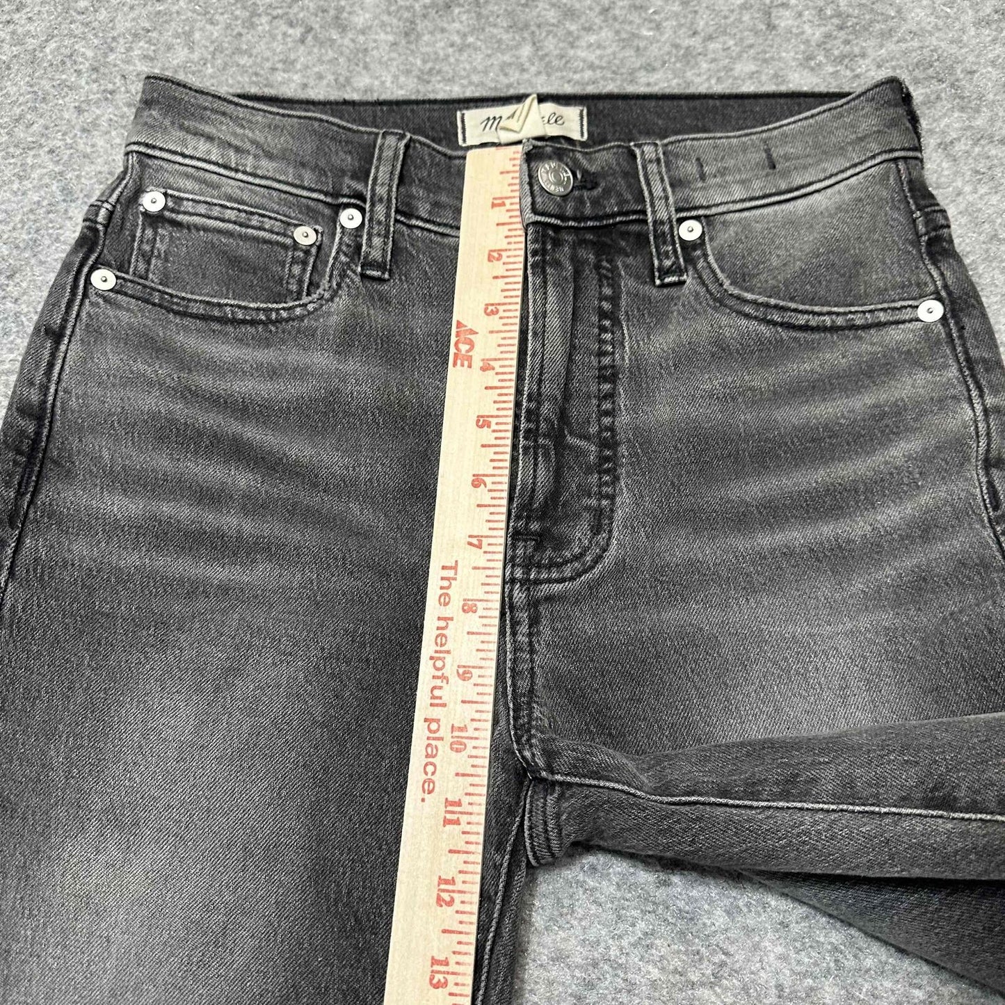 Madewell The Perfect Vintage Womens Distressed Jeans Size 24 Black Dark Denim