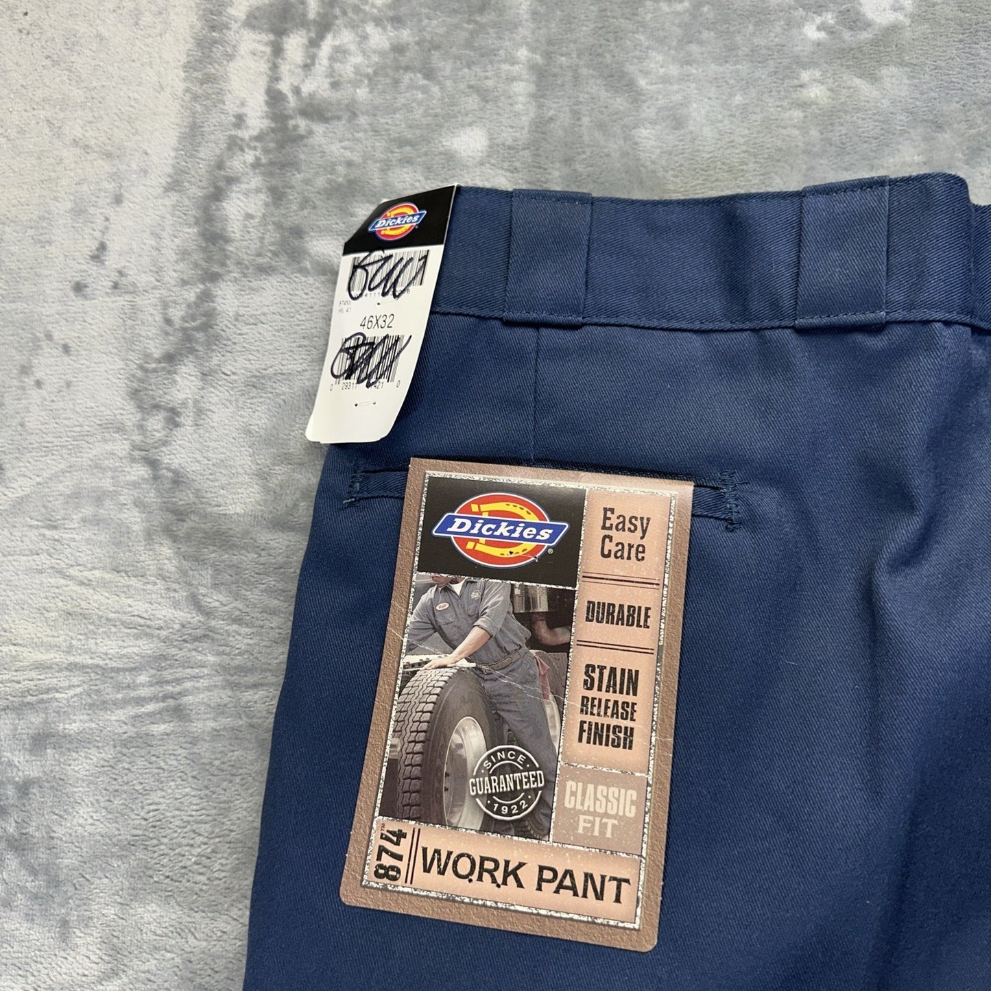 New Dickies 874 Flat Front Scotchgard Work Pants Men's Size 46x32 Dark Blue