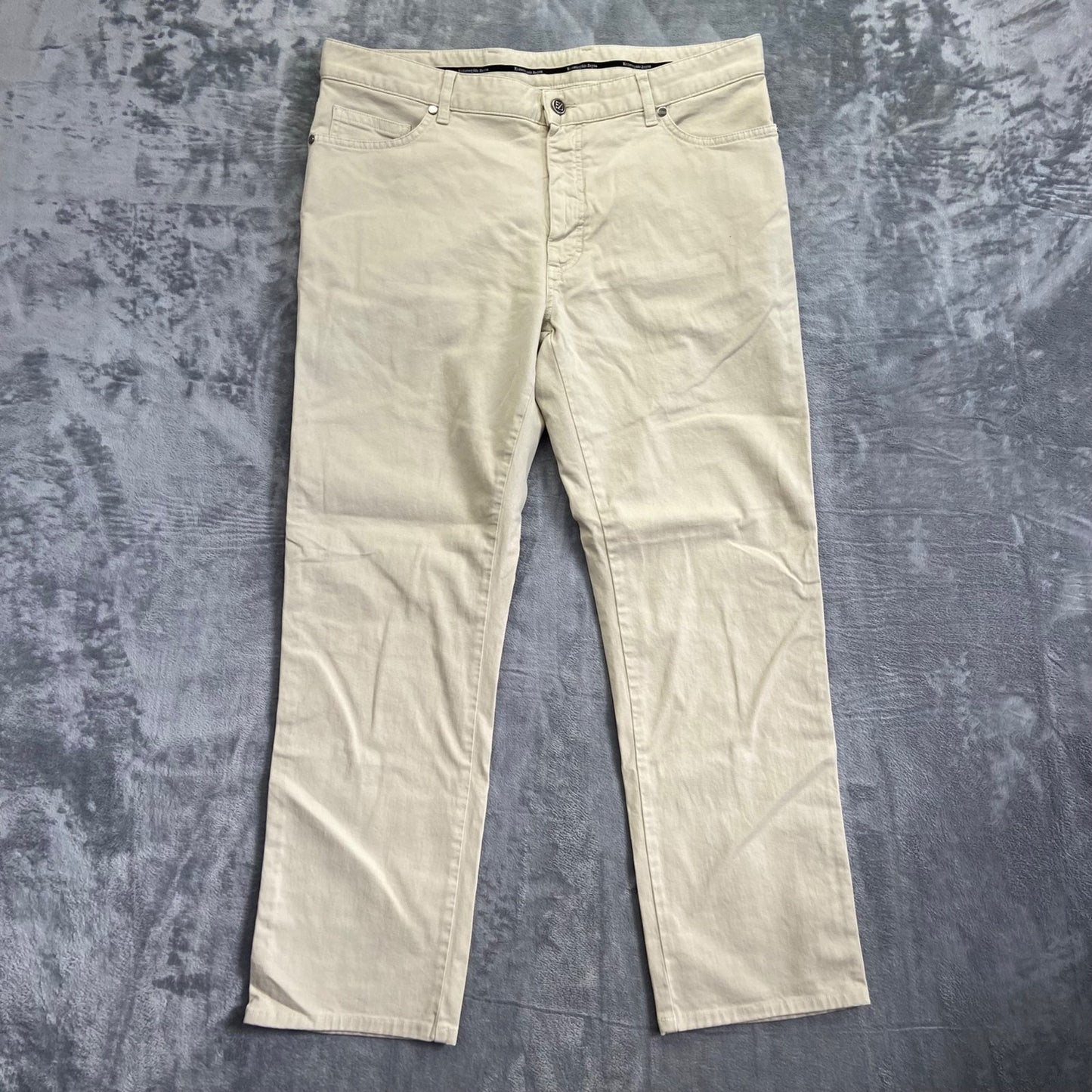 Ermenegildo Zegna Straight Chino Pants Men's 38 Beige Cotton Blend