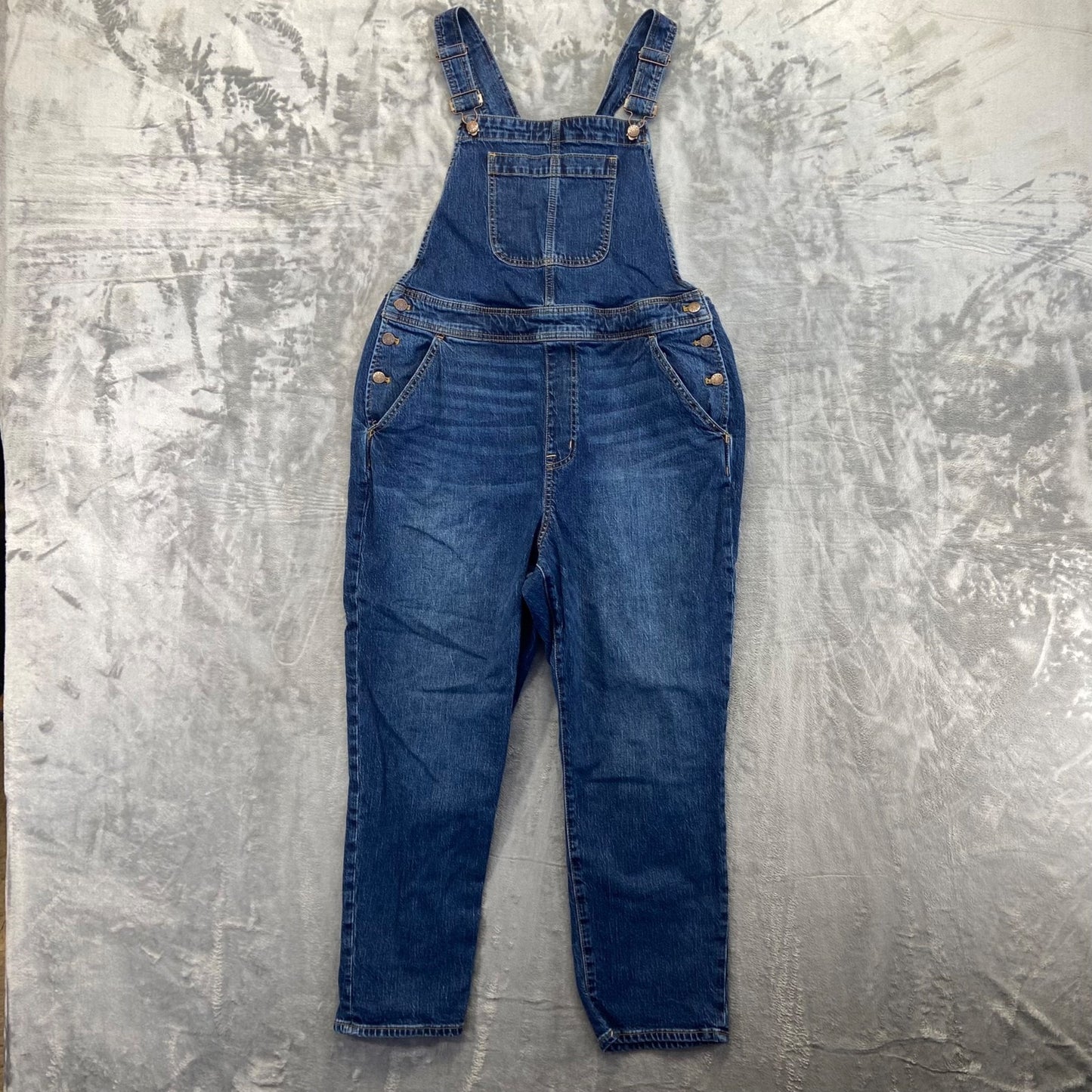 J.Crew Women's Denim Overalls XL Blue Dark Wash