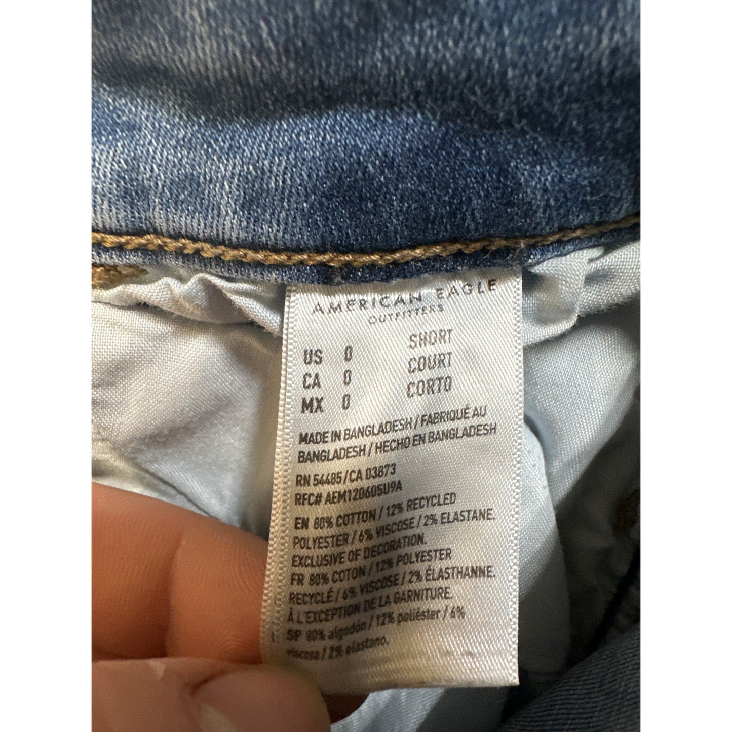 American Eagle Super Hi-Rise Jegging Skinny Jeans Women's Size 0 Short Blue Denim