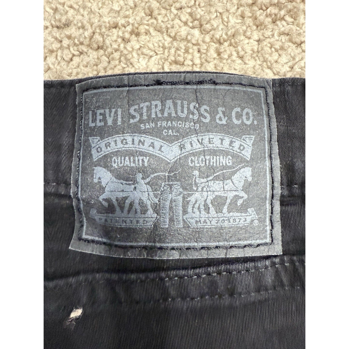 Levi's Premium 724 Black Jeans High Rise Straight Crop Women’s Size 26