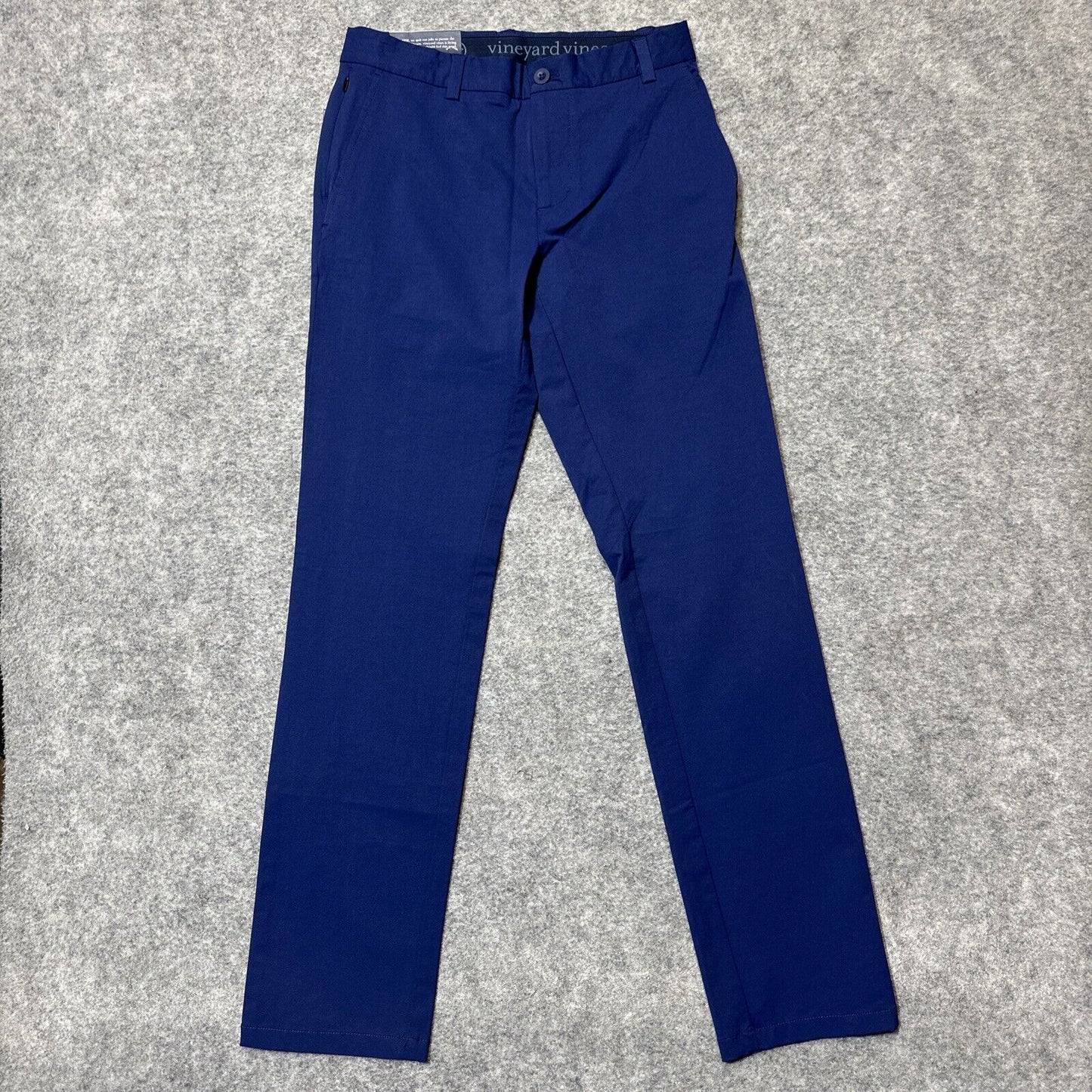 New Vineyard Vines Performance Slim Fit Chino Mens Size 28x32 Deep Bay Dark Blue