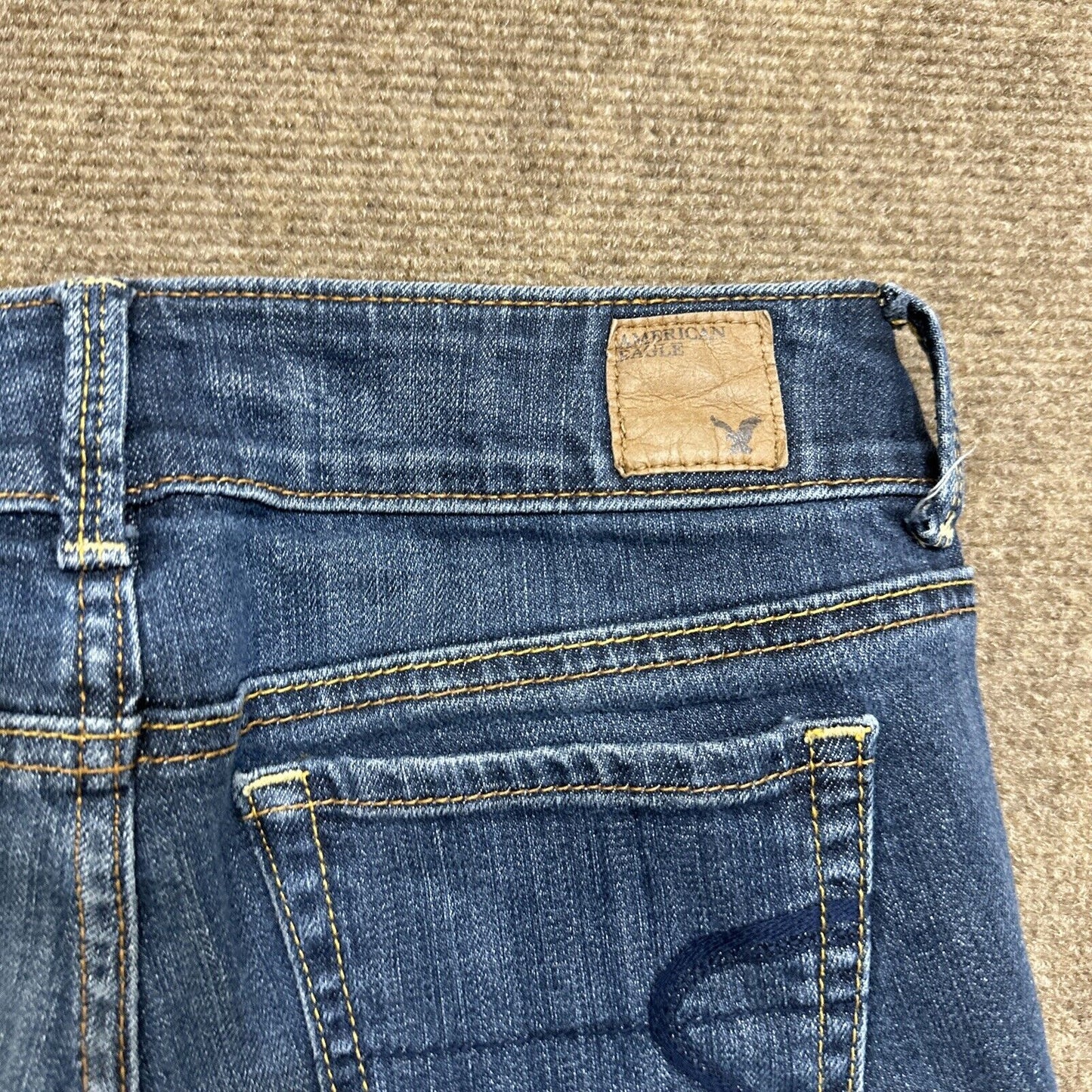 American Eagle Artist Stretch Women's Straight Jeans Size 2 R Blue Dark Wash