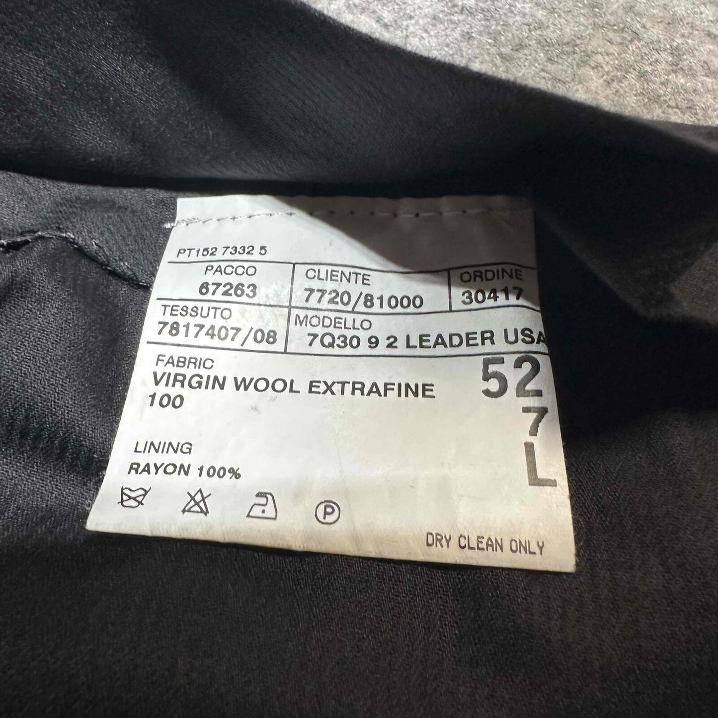 Corneliani Men's Dress Pants Size L Large Black Dark Wash Pants