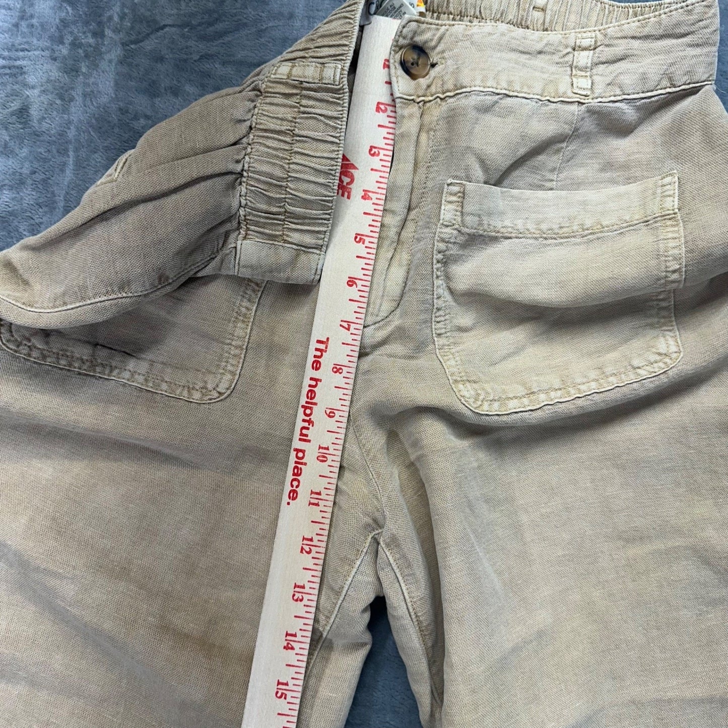 C&C California Women's Wide Leg Linen Capri Pants Size 6 Beige #534424