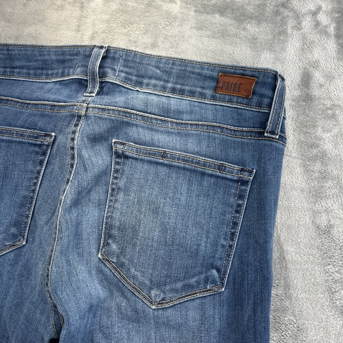 Paige Skyline Ankle Peg Skinny Jeans Women's Size 27 Blue Denim