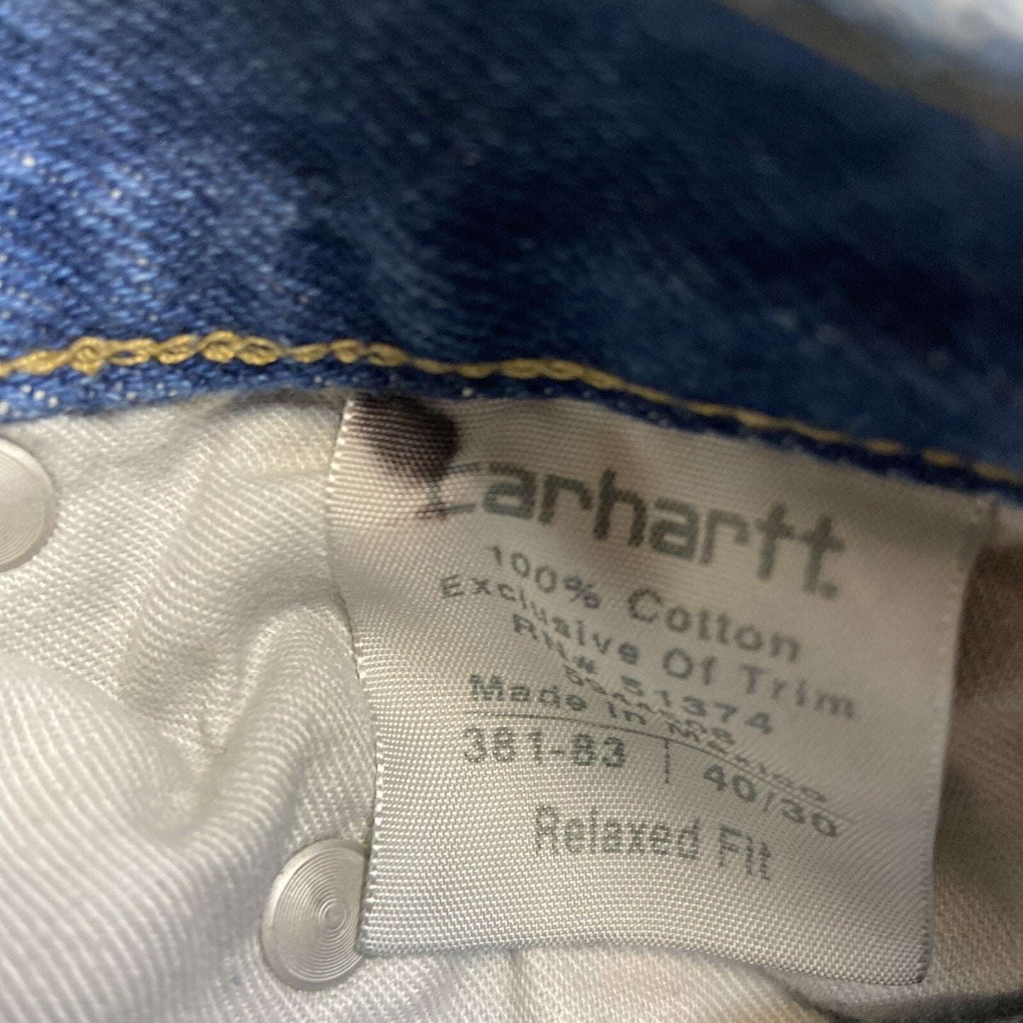 Lot of 4 Carhartt Relaxed Fit Jeans Men's 40x30 Blue Wholesale Work Jeans