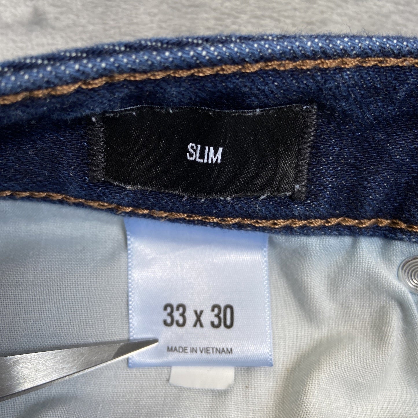Express Selvedge Slim Jeans Mens Size 33x30 Blue Dark Wash Denim