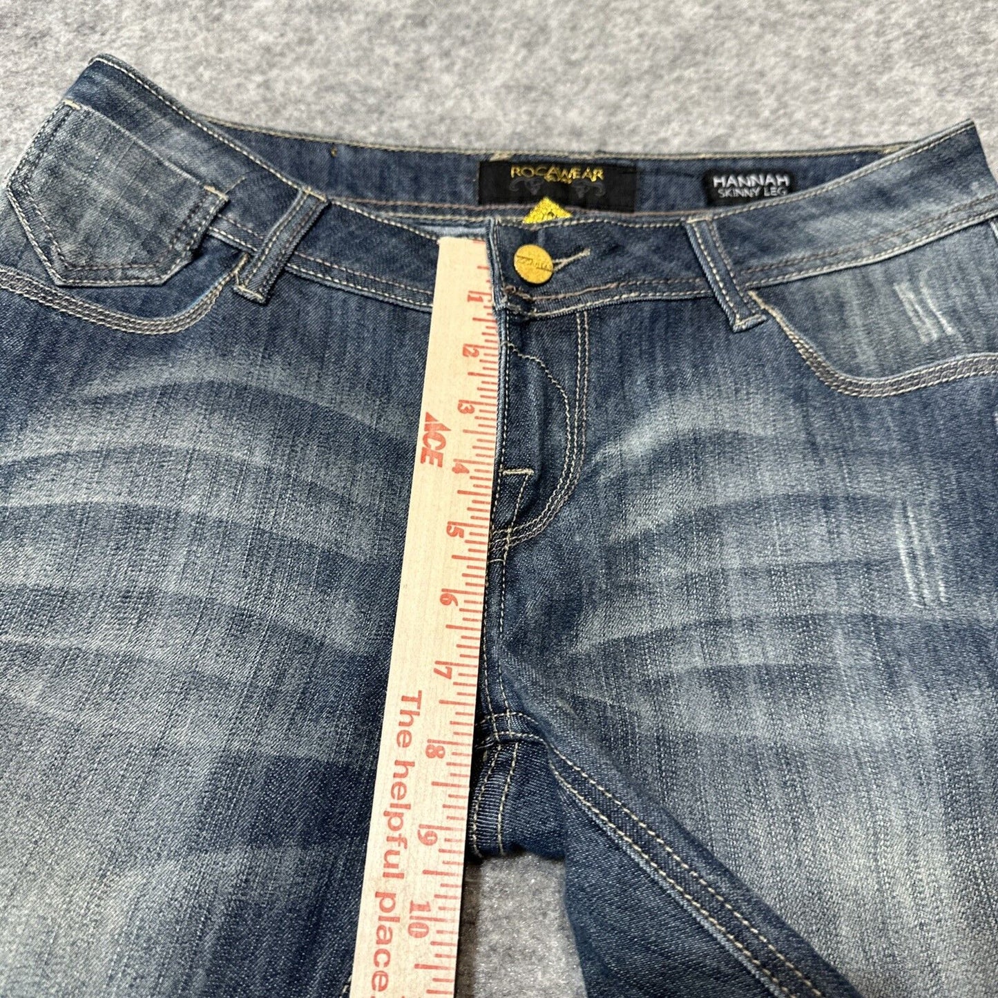 Rocawear Hannah Women's Skinny Jeans Size 7 Blue Dark Wash Denim
