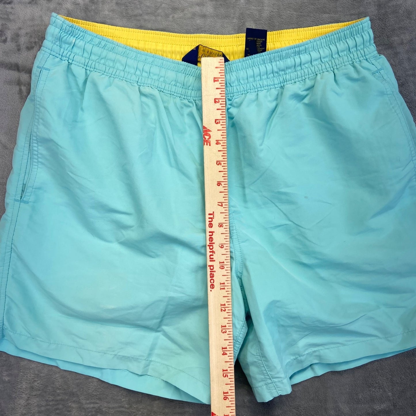 Polo Ralph Lauren Men's Swim Shorts Size L Light Blue Mesh Lined Swimwear