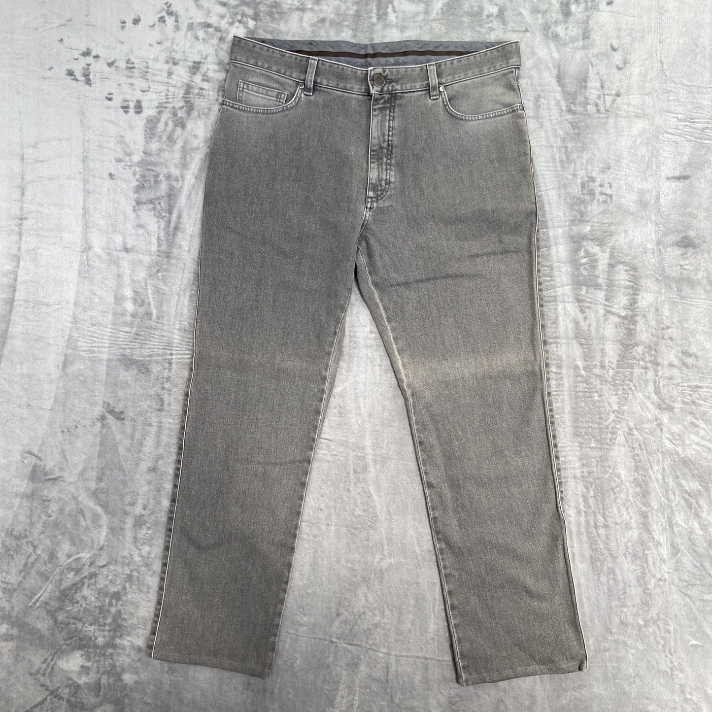 Ermenegildo Zegna Straight Jeans Men's Size 38 Gray Denim Pants