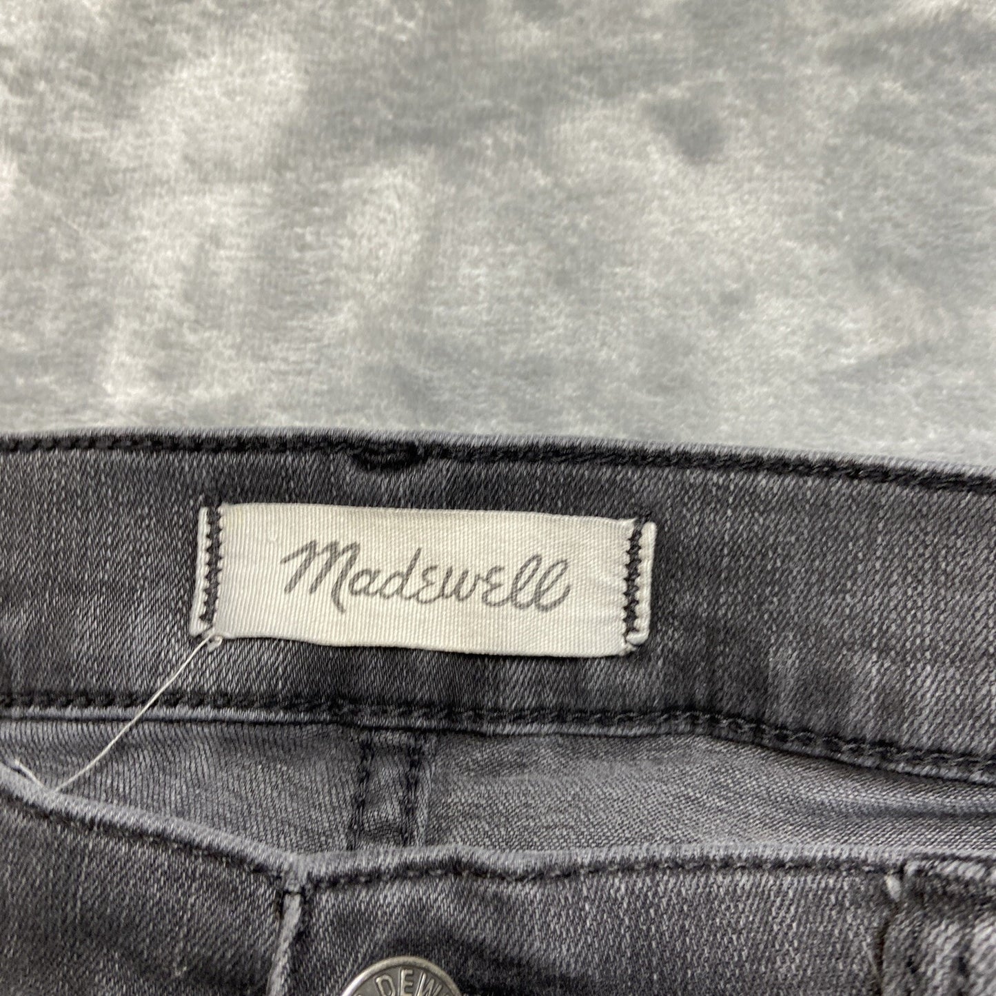 Madewell 10” High Rise Skinny Jeans Women’s Size 31p Dark Gray Button Fly Denim