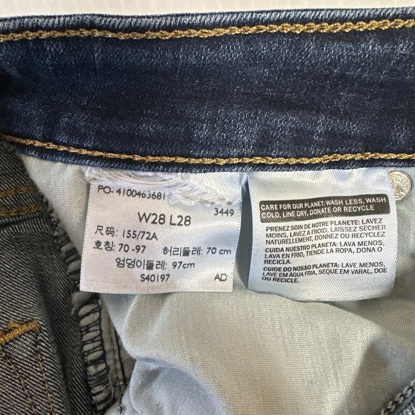 Levi's 721 Jeans Womens Size 28 High Rise Skinny Blue Dark Wash Distressed Crop