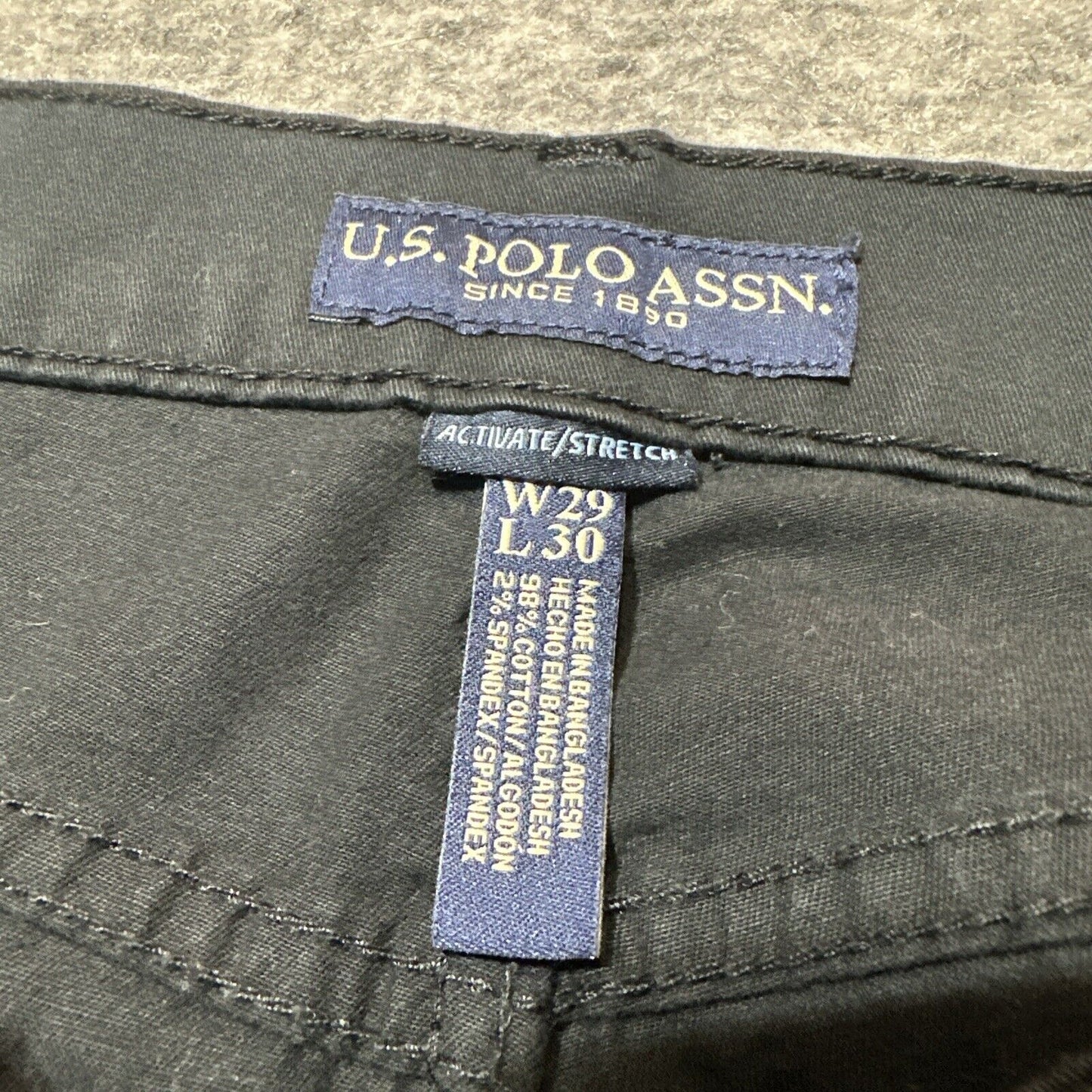 US POLO ASSN. Activate Stretch Men's Straight Jeans Size 29x30 Black Dark Denim