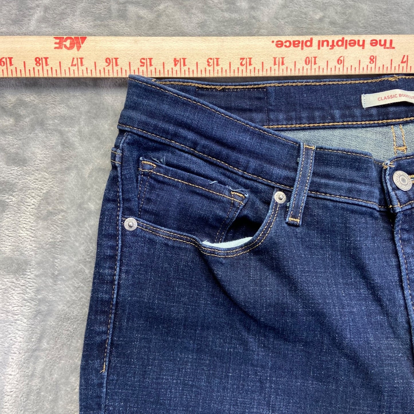 Levi's Classic Bootcut Women's Jeans Size 12 Dark Blue Denim