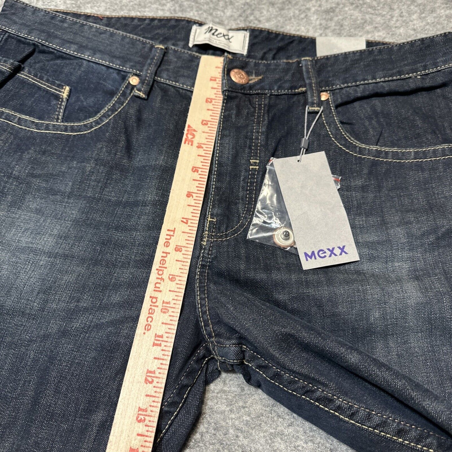 New Mexx Regular Fit Straight Jeans Men's Size 34x34 Dark Blue Denim