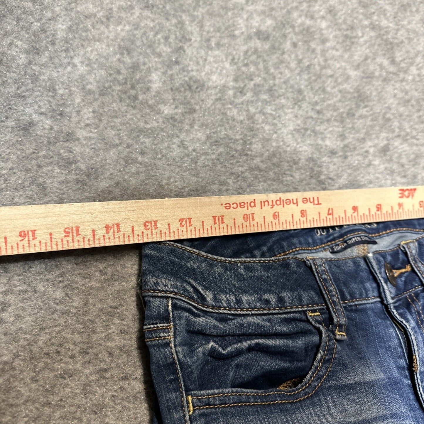 American Eagle Distressed Super Super Stretch Jegging Women's 2R Dark Blue Denim