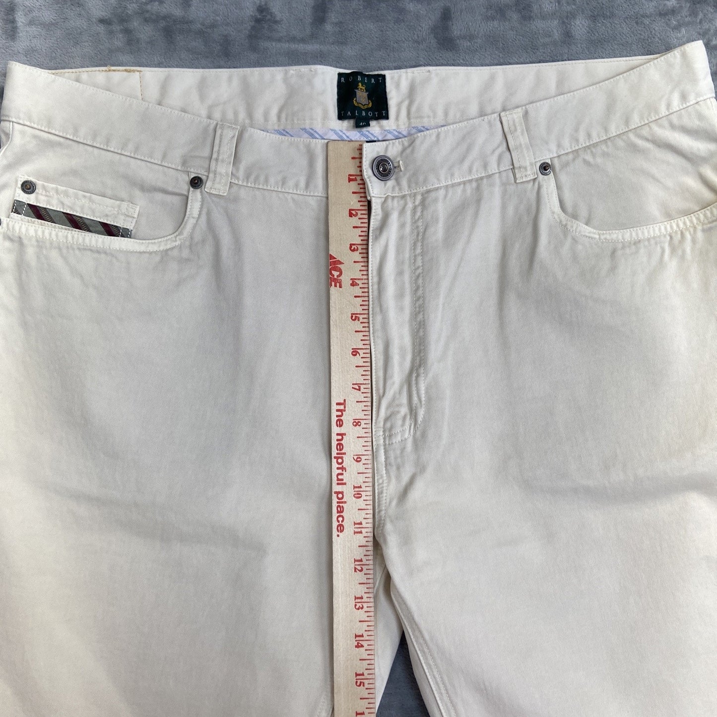 New Robert Talbott Straight Jeans Men's Size 40 Beige Denim Pants