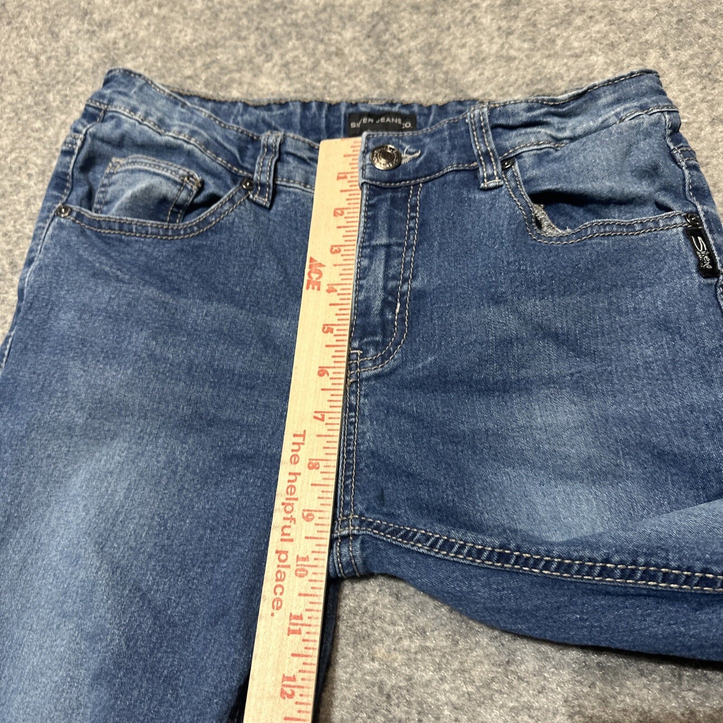Silver Jeans Zane Youth Boys Adjustable Waist Jeans Sz 12 Blue Med Wash Denim