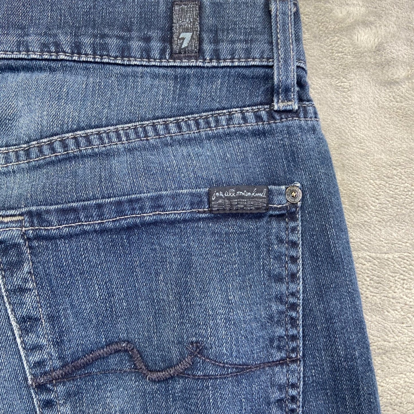 7 For All Mankind Men's Slimmy Jeans Size 33 Blue Dark Wash Denim