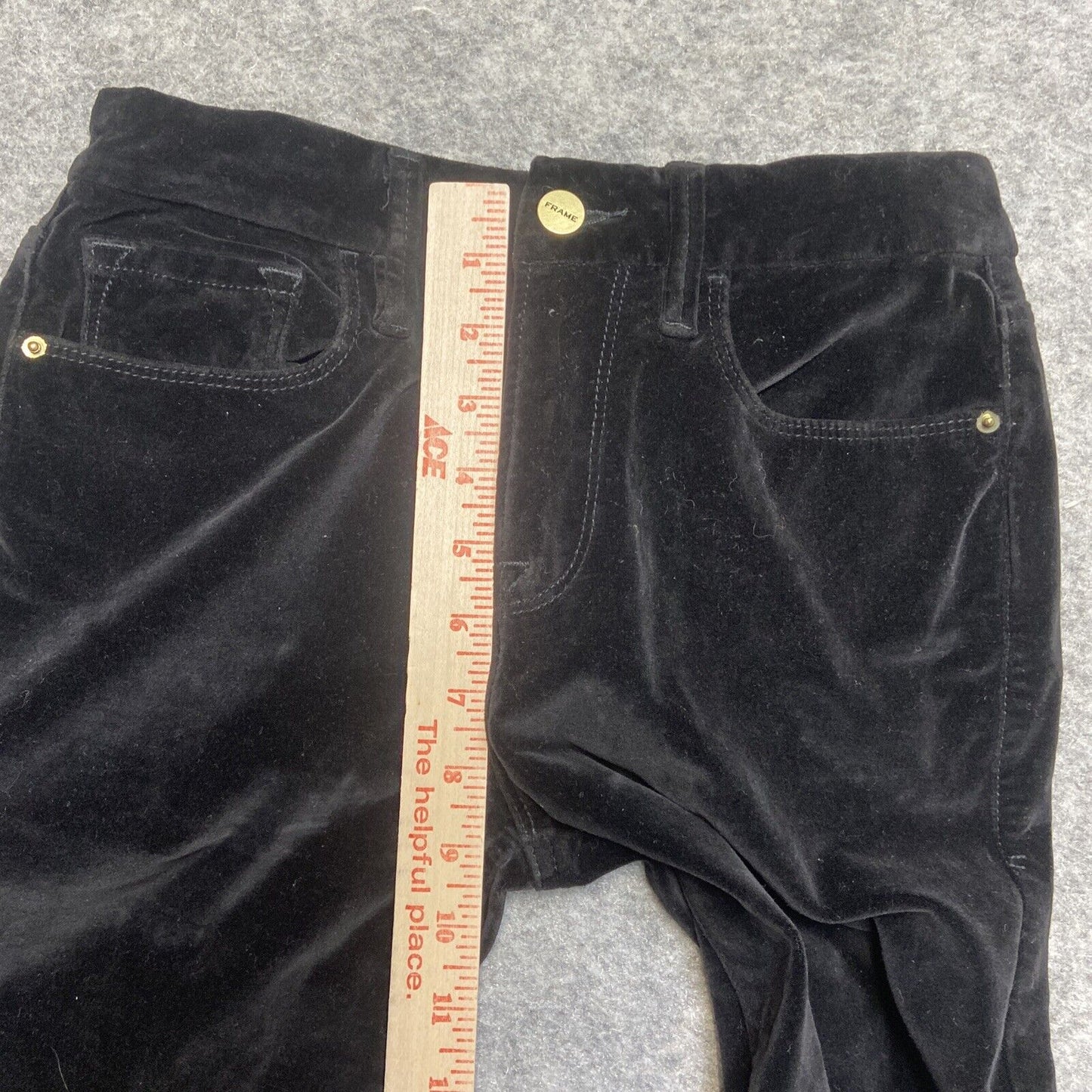 Frame Denim Le Mini Boot Velvet Jeans Women's Size 25 Black Pants