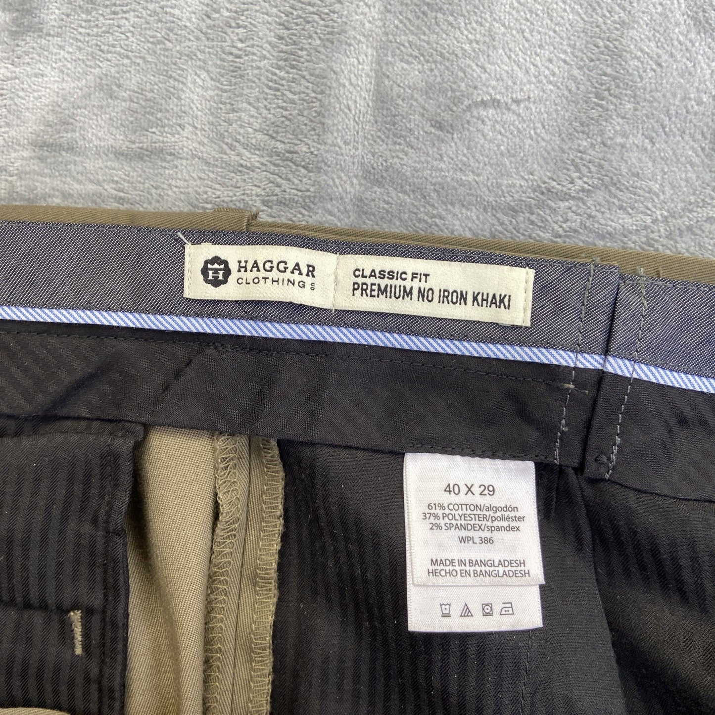 New Haggar Classic Fit Premium No Iron Khaki Dress Pants Men's Size 40x29 Brown