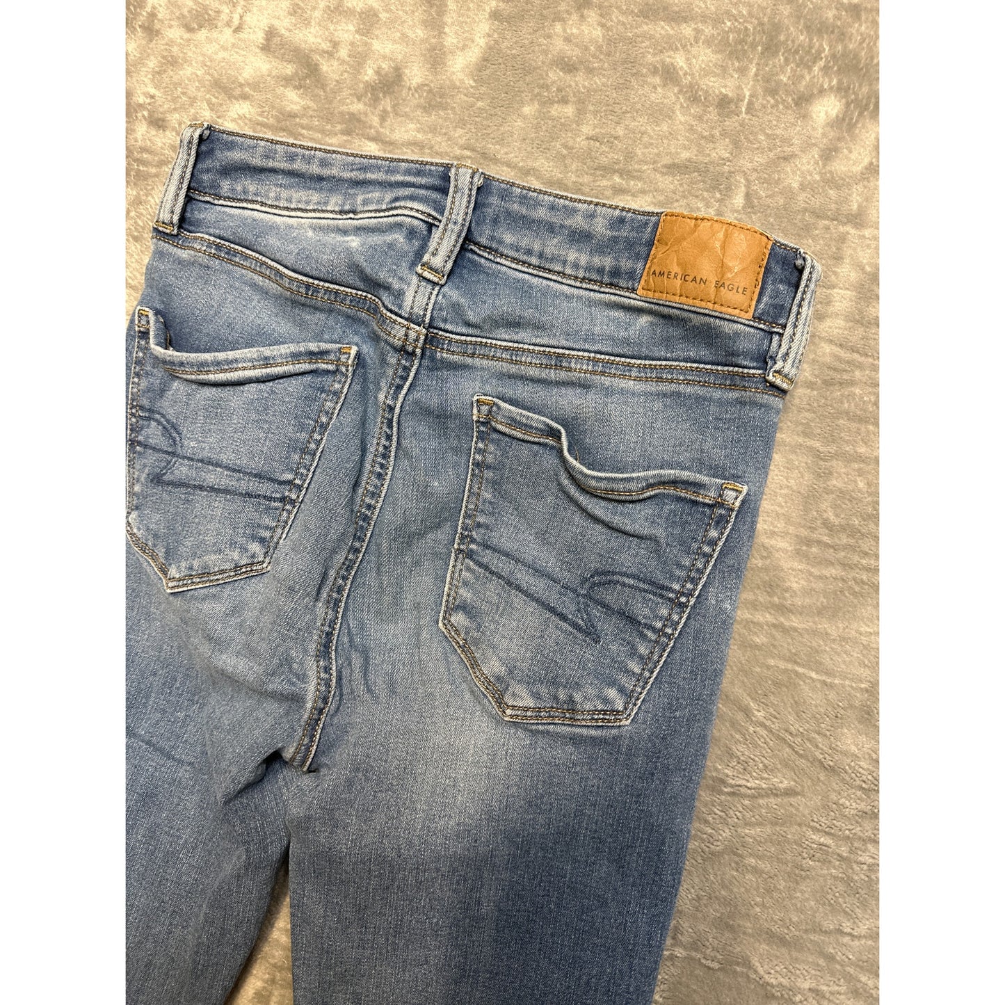 American Eagle Super Hi-Rise Jegging Skinny Jeans Women's Size 0 Short Blue Denim