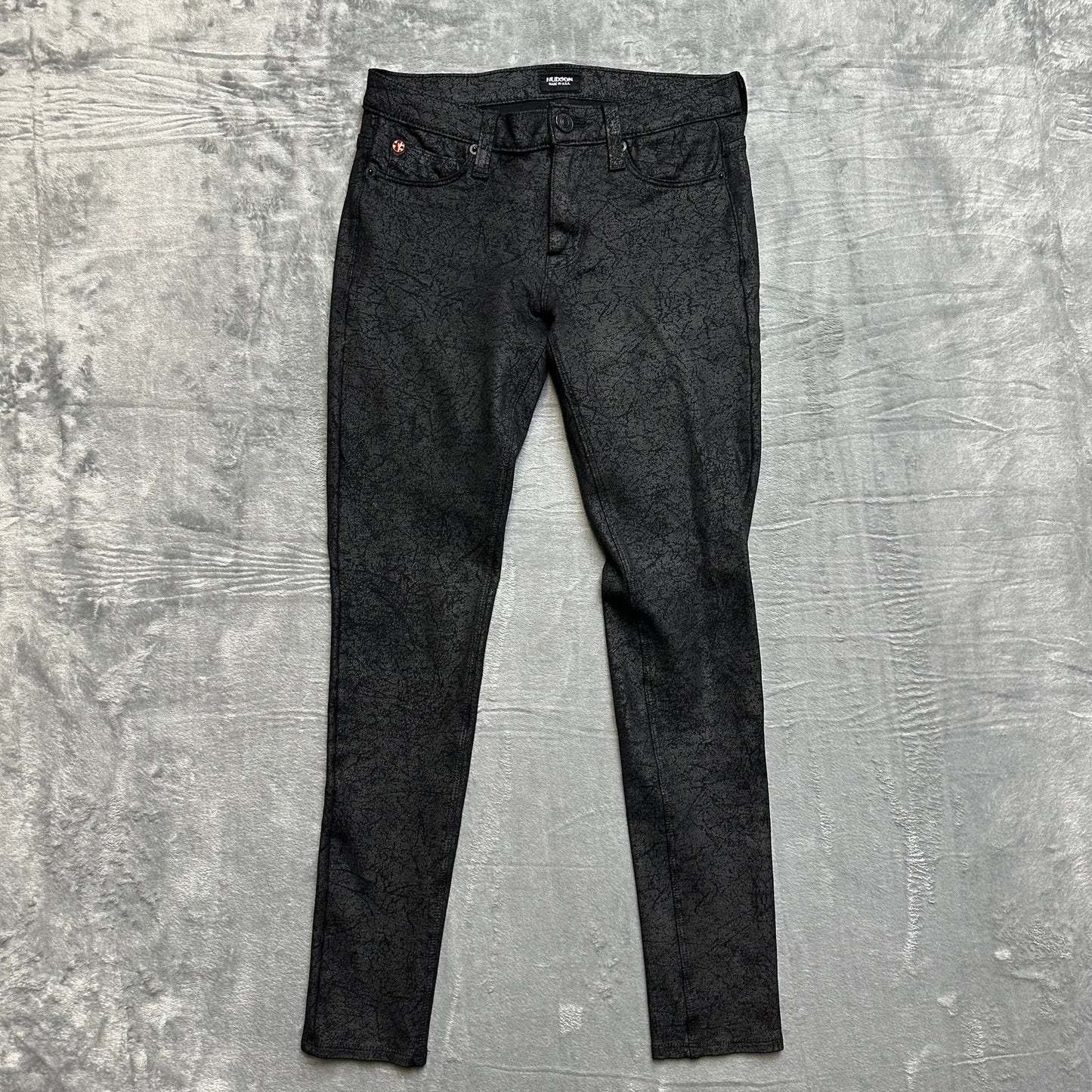 Hudson Skinny Jeans Women's Size 24 Black Marble Denim