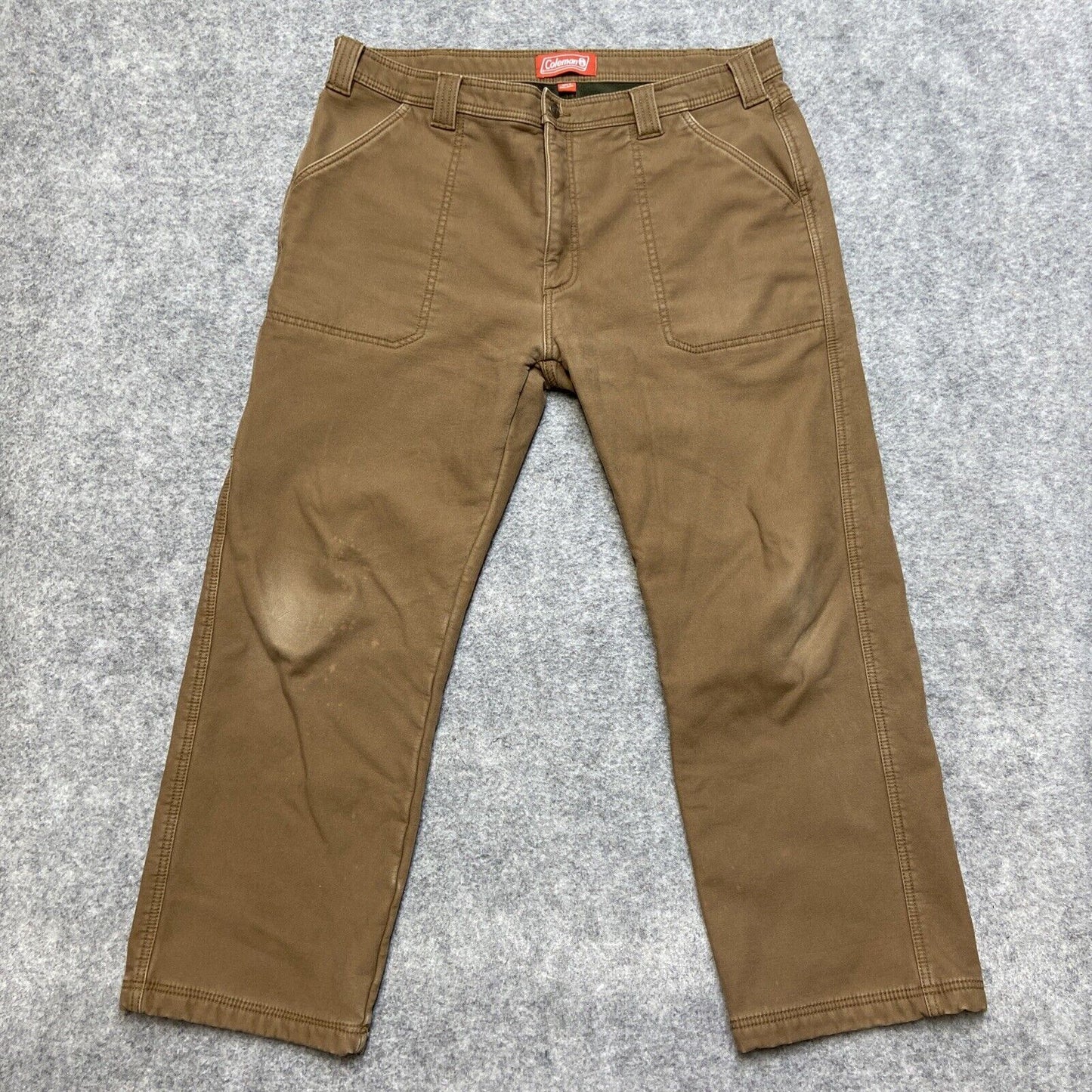Lot of 2 Coleman Fleece Lined Cargo Pants Men's Size 38x30 Gray Brown Pants