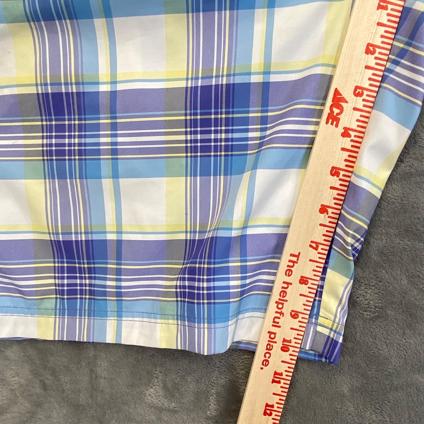 Jack Nicklaus Golf Shorts Men's Sz 40 Blue White Plaid Elastic Waist 11" Longer