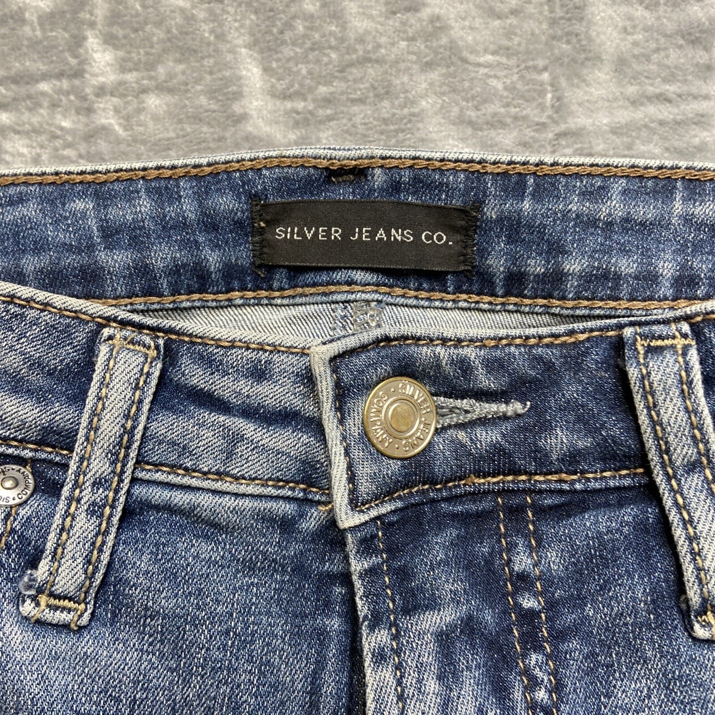 Silver Jeans Most Wanted Skinny Distressed Jeans Womens Size 28x29 Blue Denim
