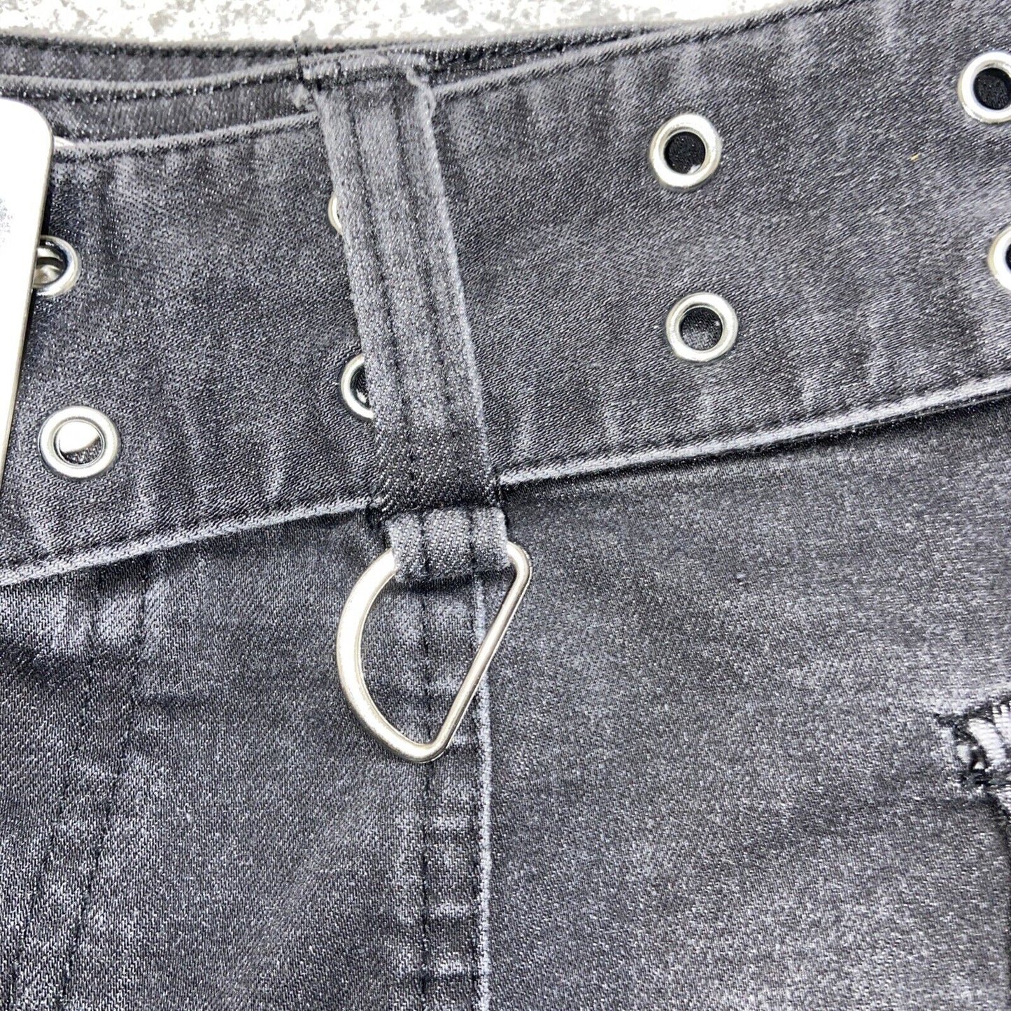 Urban Outfitters Belted Cargo Jean Skirt Women's Size XS Black Emo