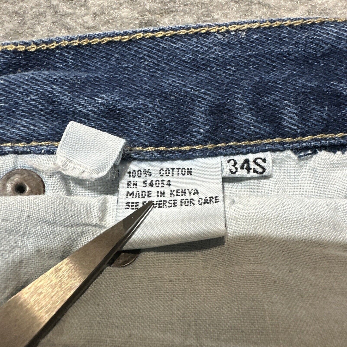 Vintage Bugle Boy Men's Paint Splatter Straight Jeans Size 34S Blue Denim
