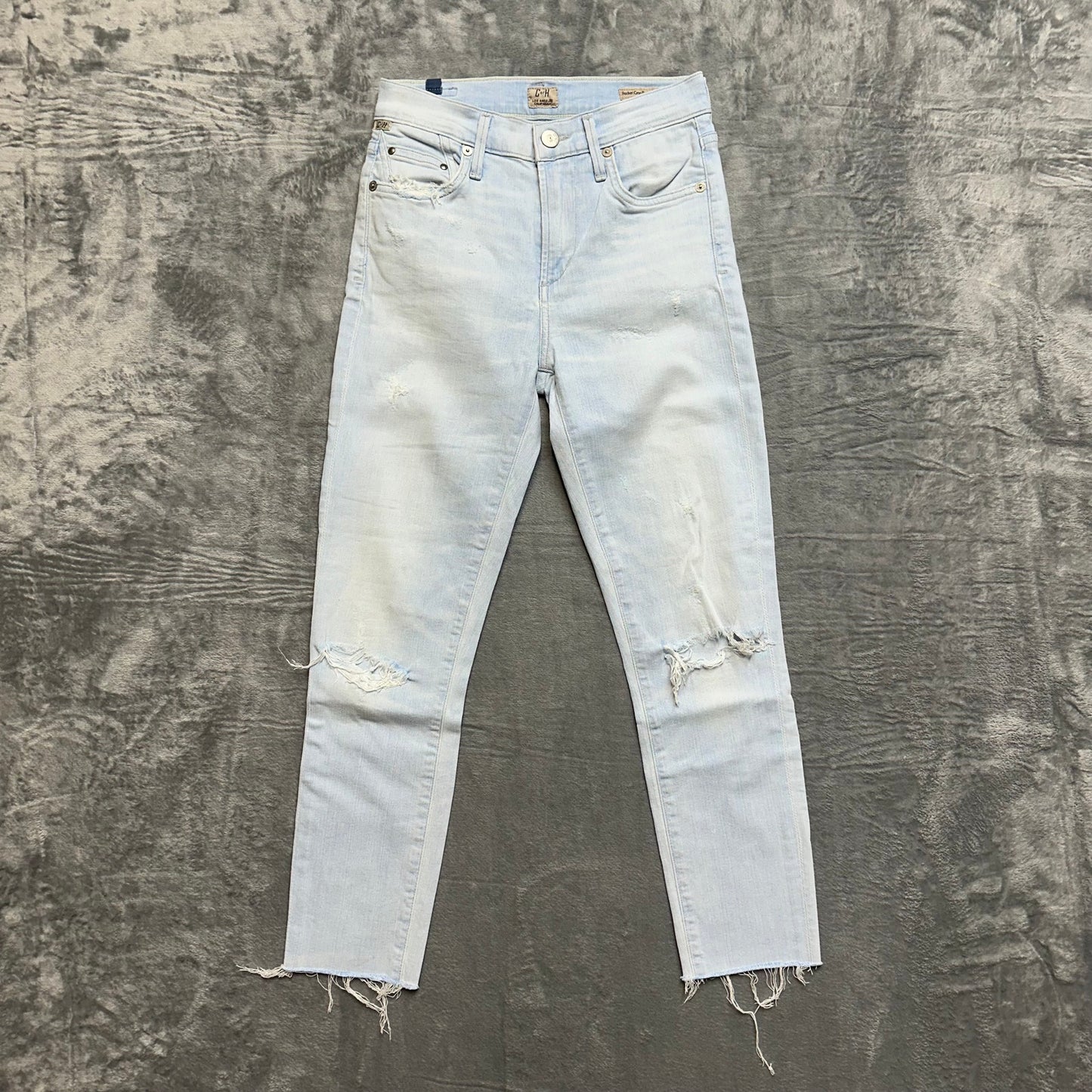 C of H Rocket Crop Petite High Rise Skinny Jeans Women's Size 24 Light Blue Denim