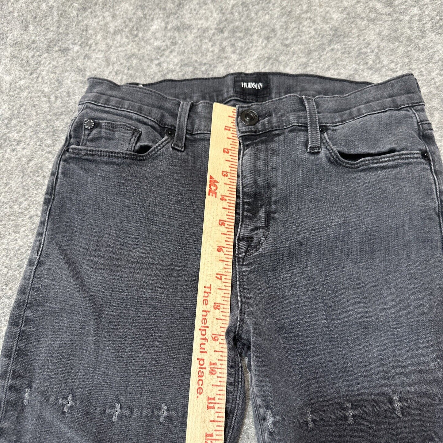 Hudson Nico Mid Rise Ankle SPR Skinny Women's Jeans Size 29 Black Distressed