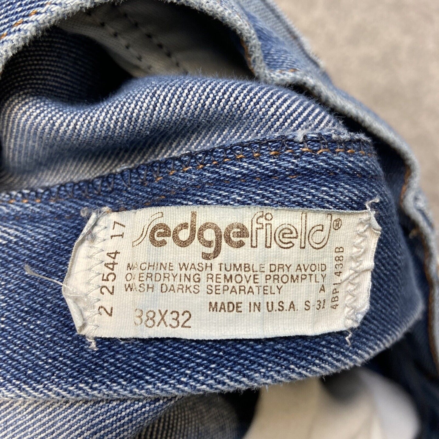Vintage Sedgefeld Straight Jeans Men's Size 38x32 Blue Denim