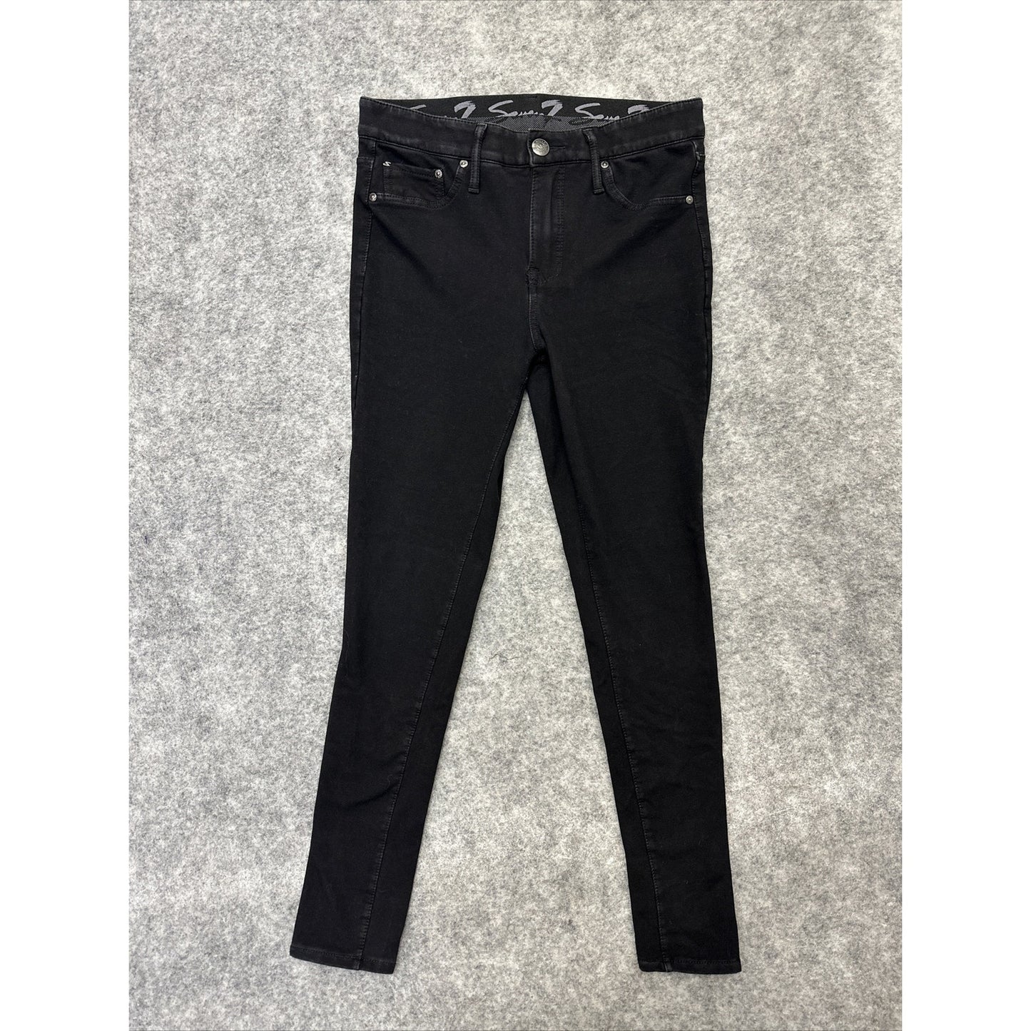 Seven 7 Brooks Knit Denim Leggings Women's Size 4 Black Stretch Denim Pants