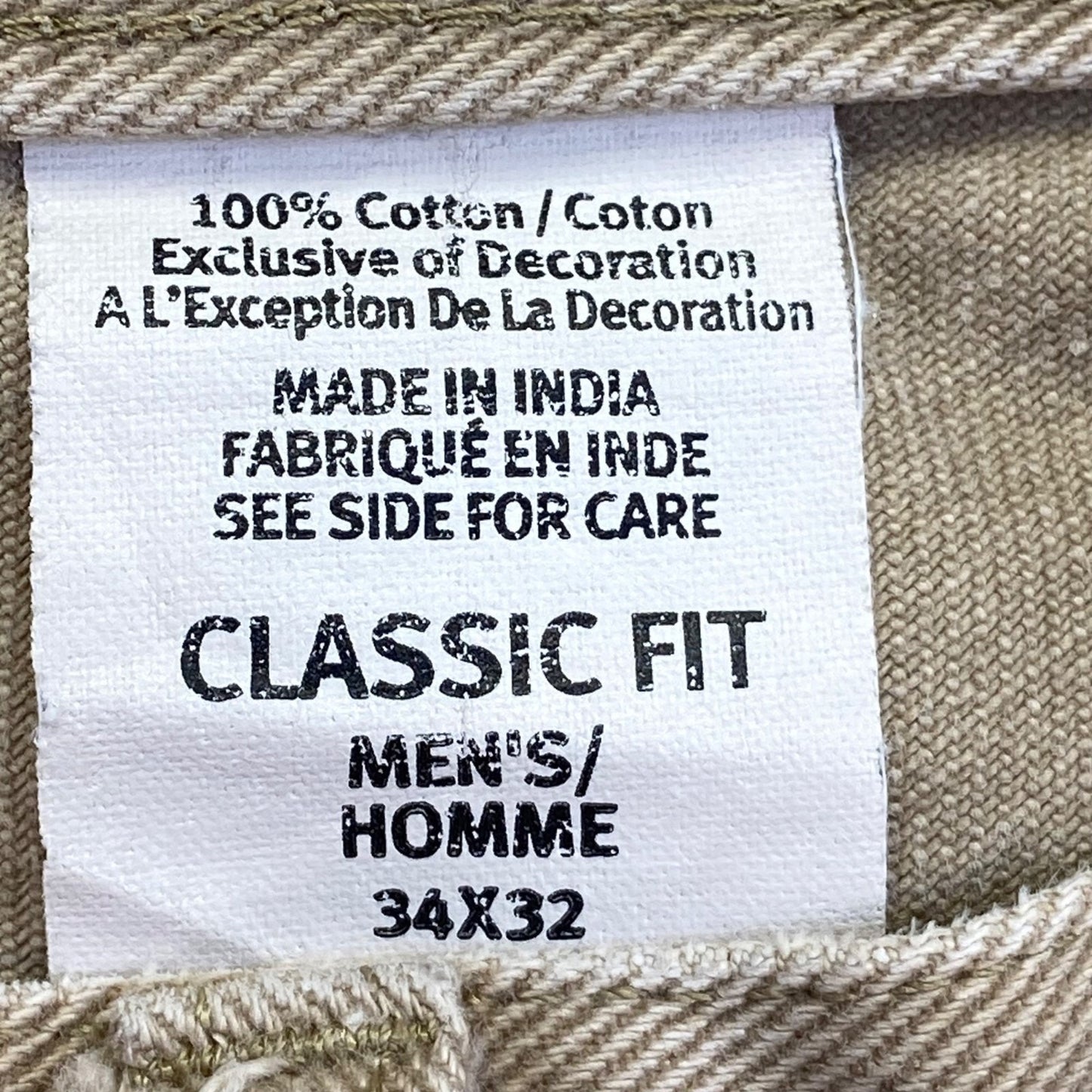 Eddie Bauer Men's Classic Fit Straight Pants 34x32 Beige