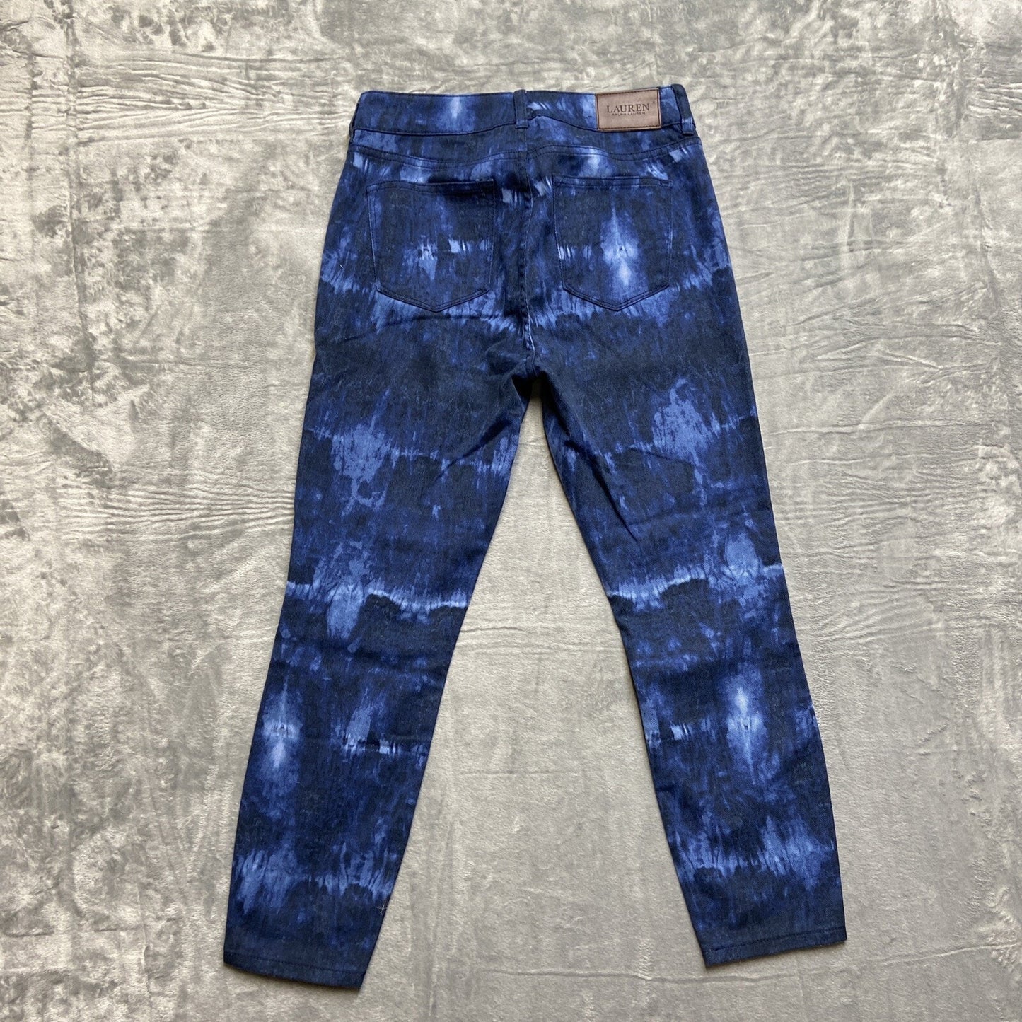 Ralph Lauren Premier Skinny Chopped Jeans Women’s Size 4P Blue Tie Dye