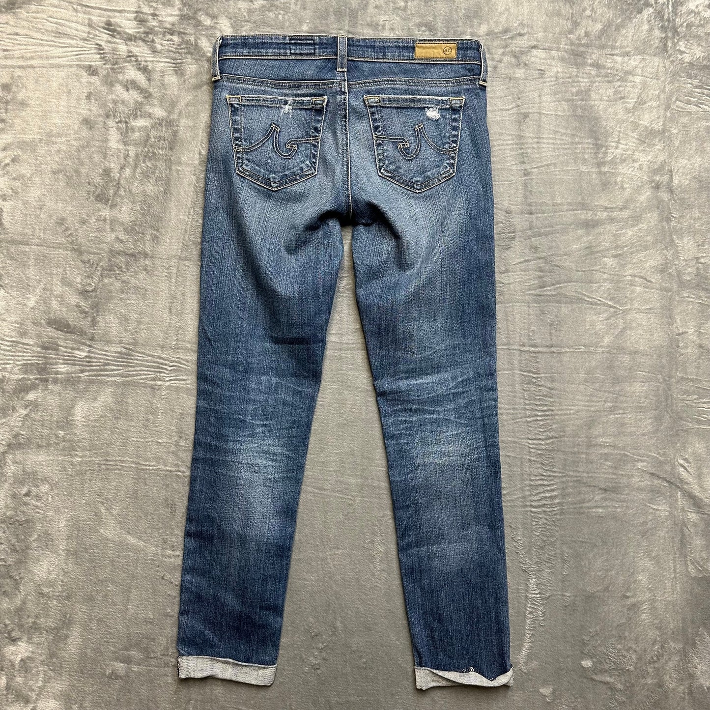 Adriano Goldschmied The Stilt Roll Up Distressed Skinny Jeans Women's Sz 25 Blue