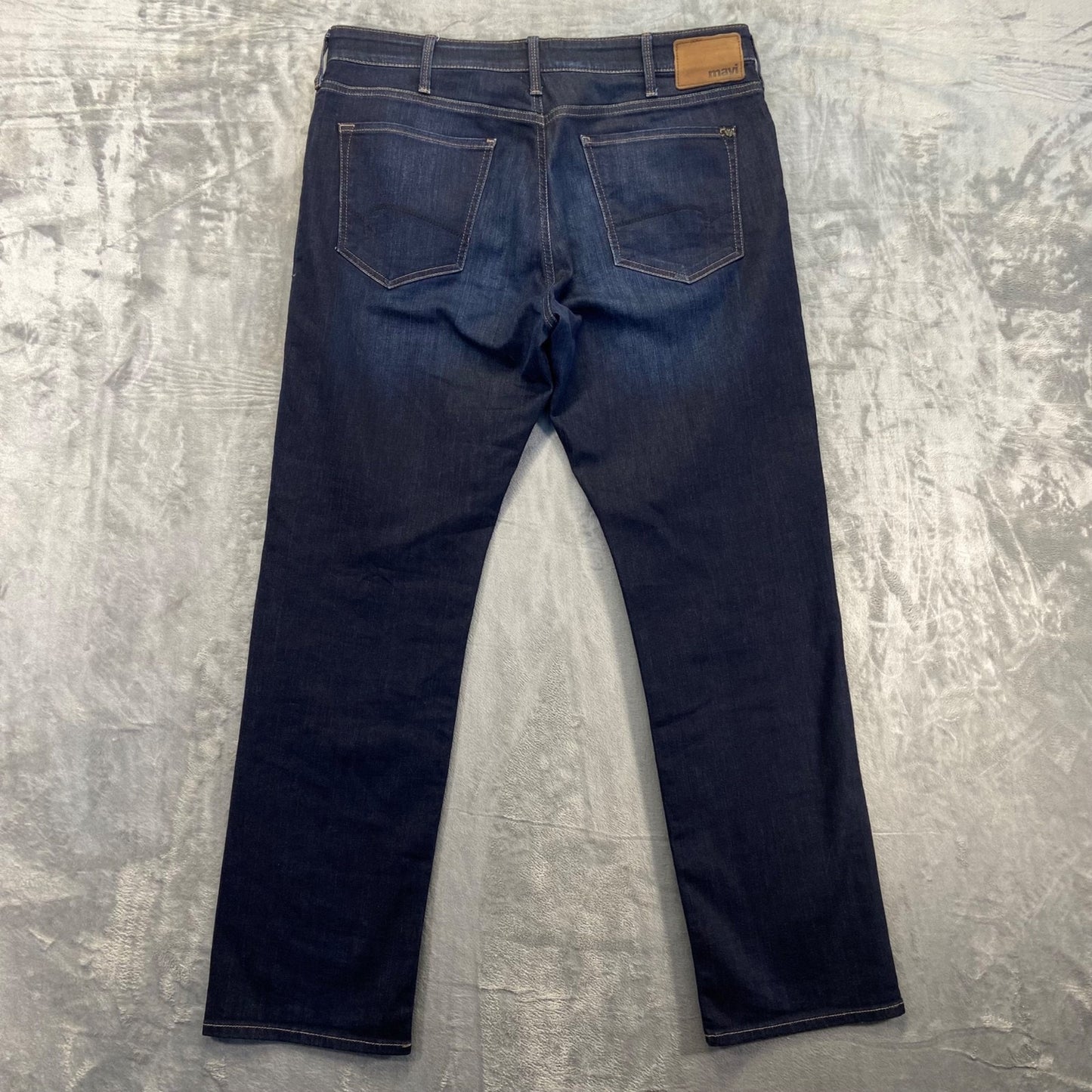 Mavi Men's Straight Jeans Size 36 Blue Dark Wash