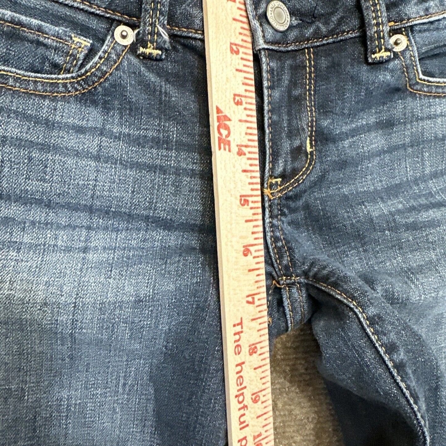 American Eagle Artist Stretch Women's Straight Jeans Size 2 R Blue Dark Wash